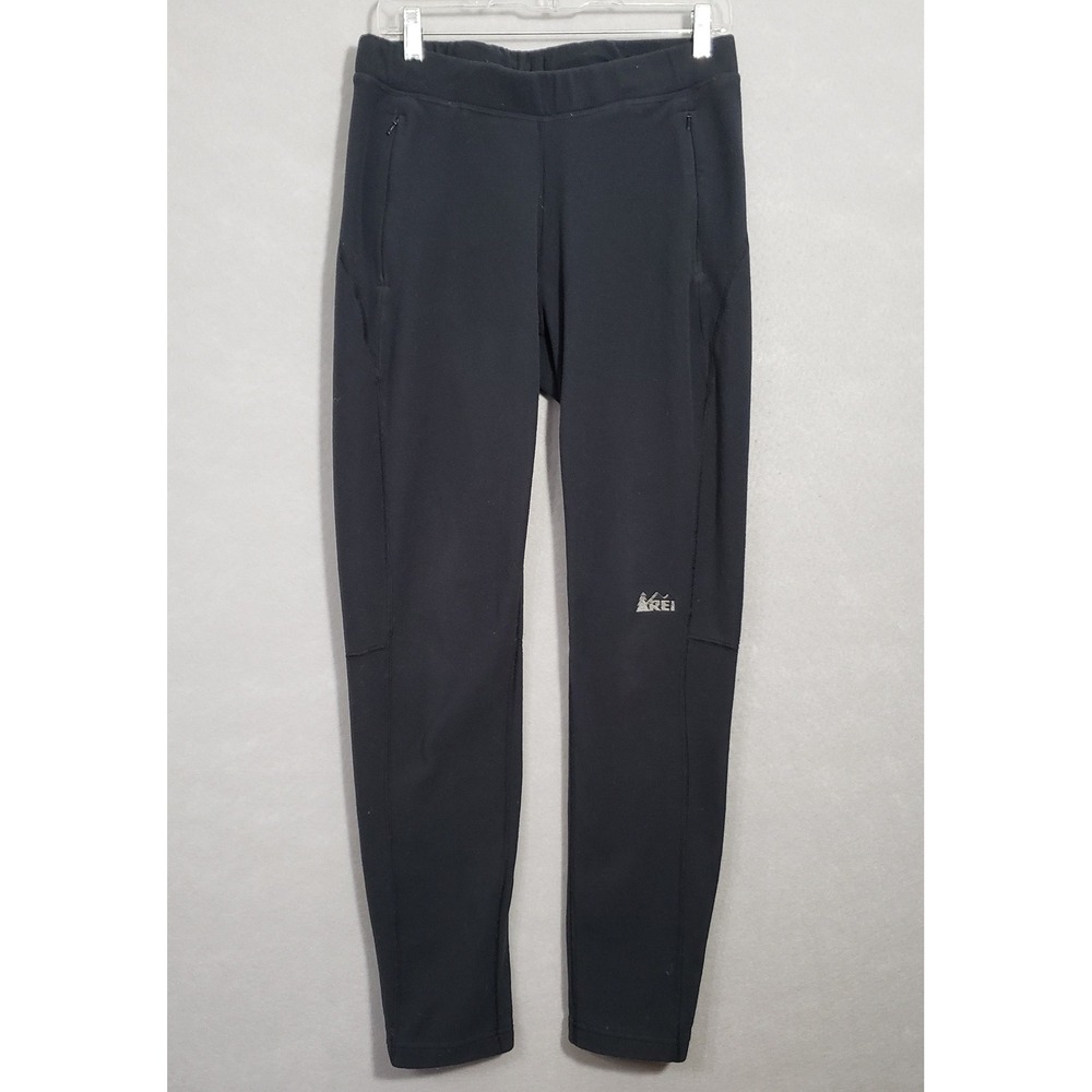 REI Womens M Teton Fleece Tapered Pants Black Hiking Outdoor Activewear Gorpcore